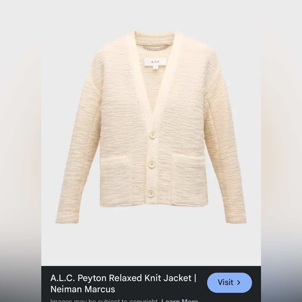 A.L.C. Cream Knit Jacket for Women